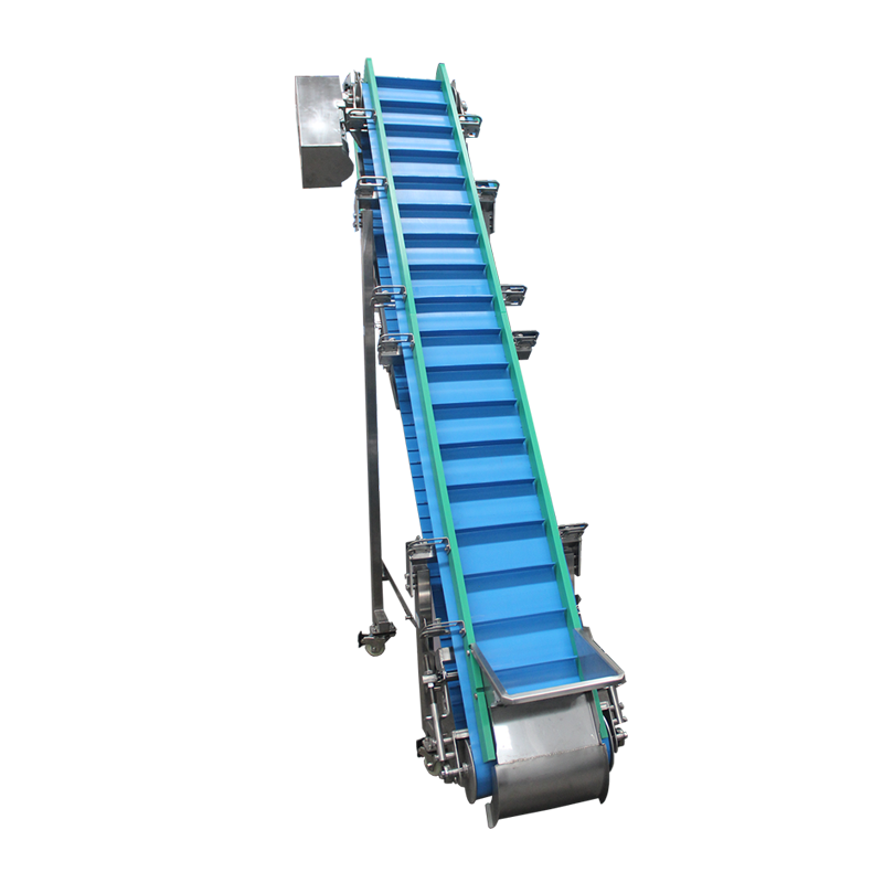 Customized High Inclination PU Belt Conveyor Under Debugging