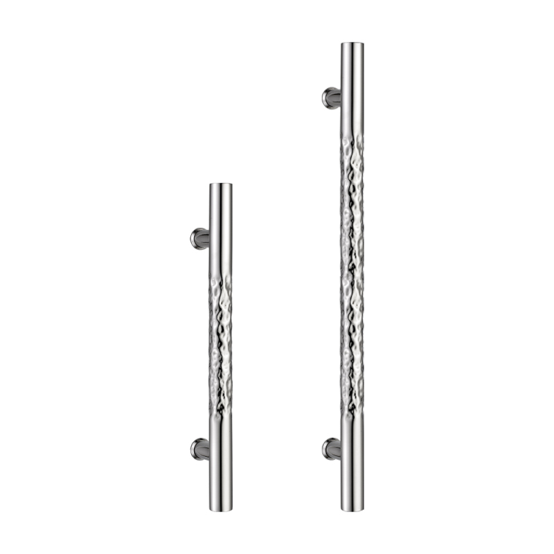 Hammered Glass Door Handle for Entry, 304 stainless steel, Polished Finish
