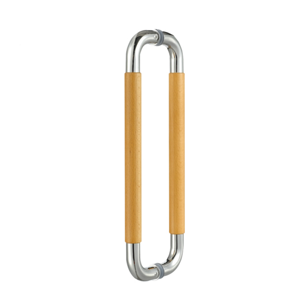 Japanese Style Wooden Door Handle, Anti-microbial Stainless Steel Tubular Back To Back Pull Handle Bar