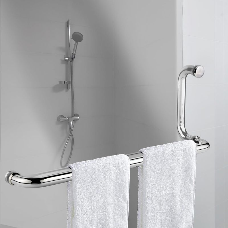 Towel Bar Handle, Pull Handle and Towel Bar Combination With Metal Washers