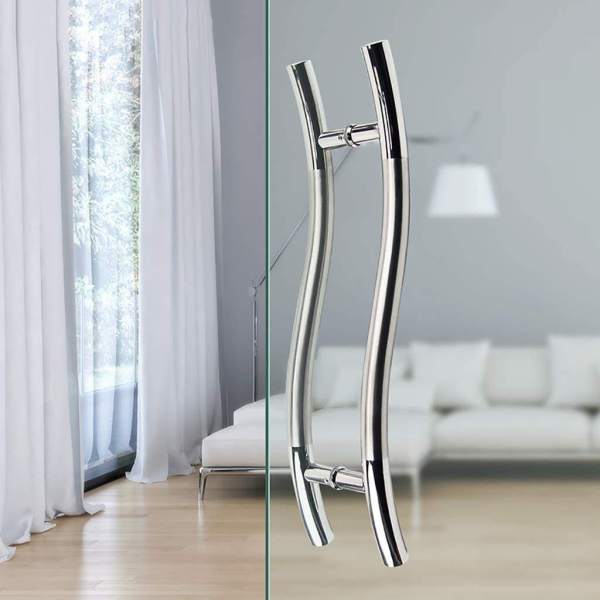 S Style Ladder Pull Handle, Stainless Steel Back to Back Door handle