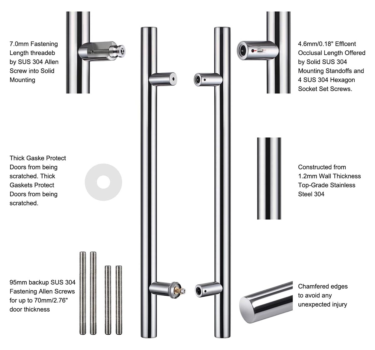 EPAI EP-112 Push Pull Door Handle for Modern Home Decor