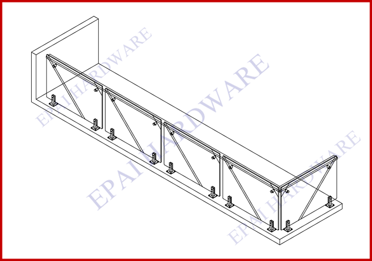 Swimming Pool Glass Handrail