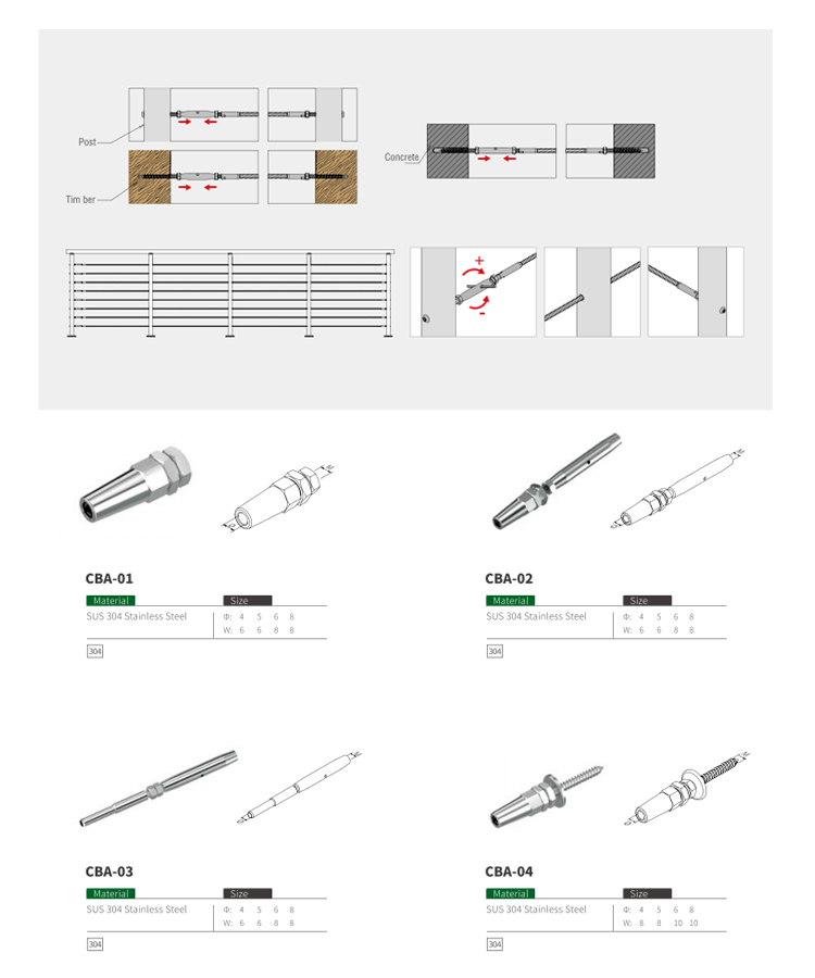 Stainless Steel Balcony Cable Railing Systems