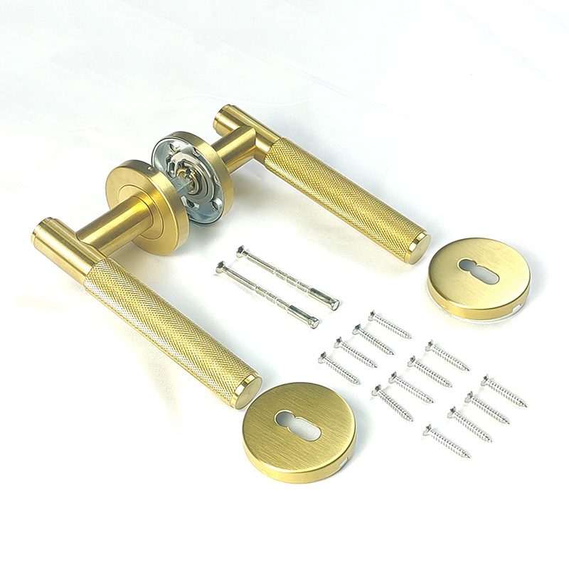 Interior Knurl Door Handle Lock Set