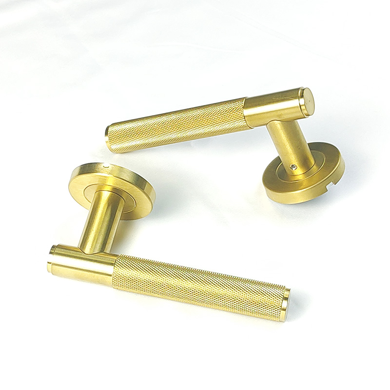 Interior Knurl Door Handle Lock Set