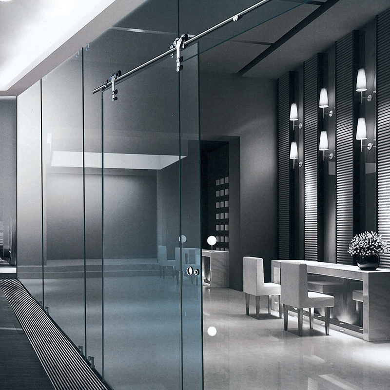 Custom Sliding Door System with Glass Accessories