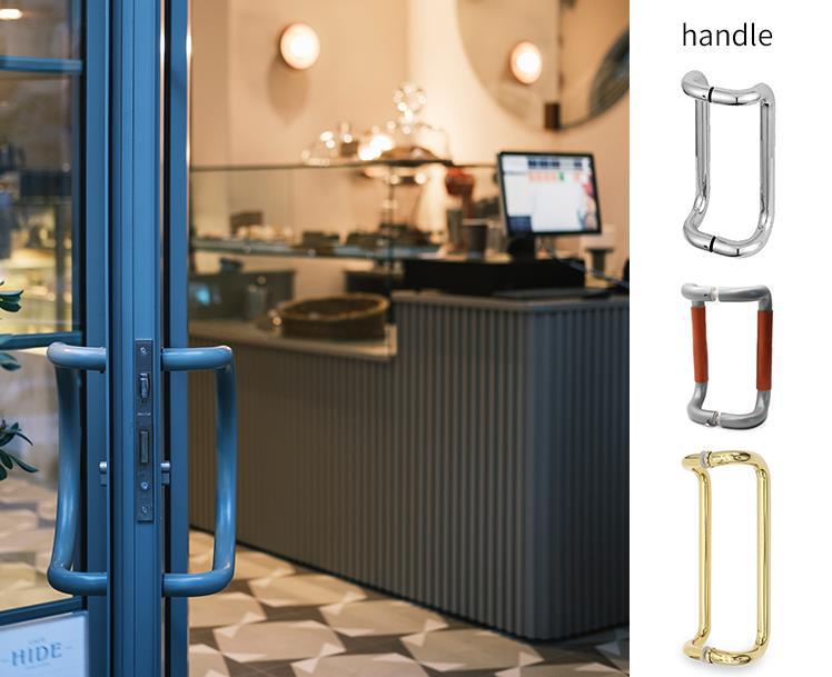 offset door pull handles