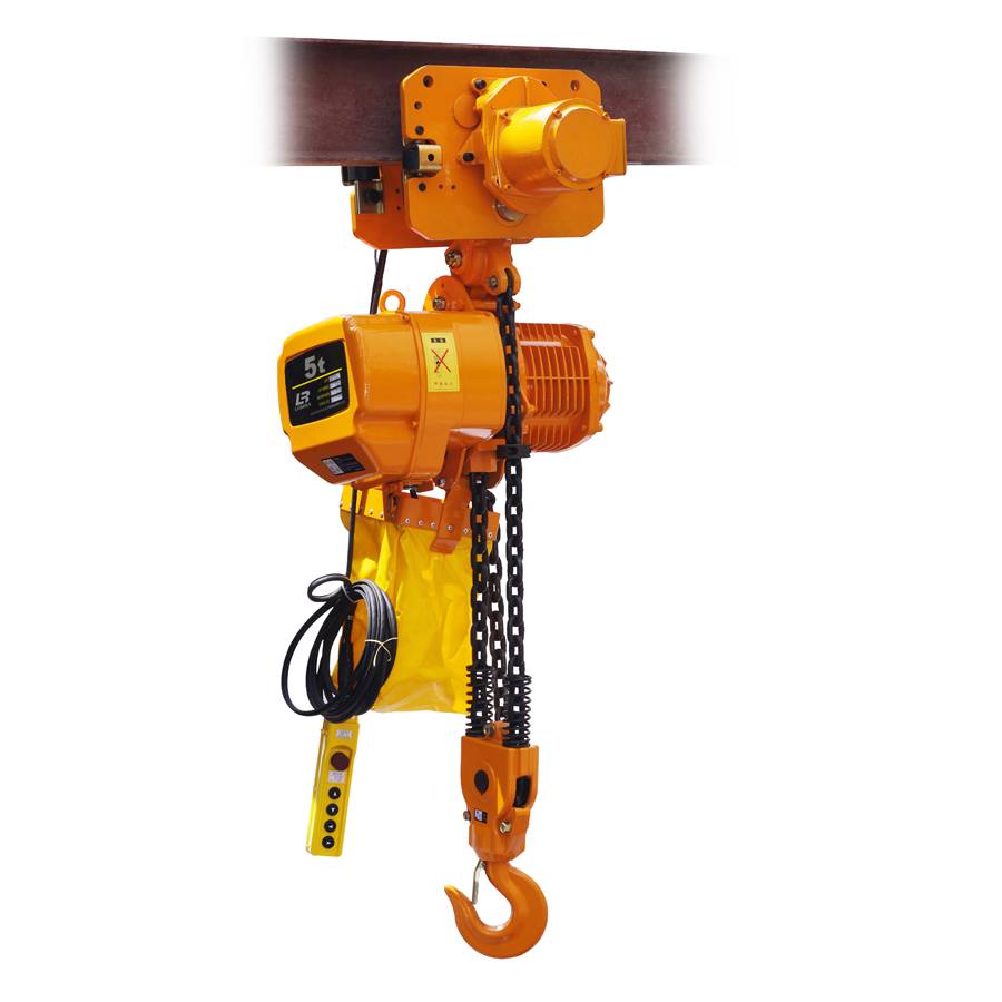 How is the brake of the electric hoist realized?