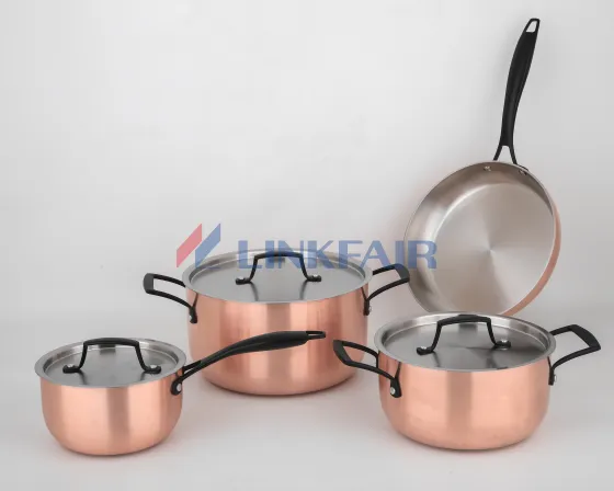 7-Piece Tri-Ply Copper Cookware Set