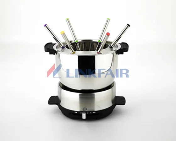 Chocolate Maker Cheese Stainless Steel Electric Fondue set with 6 forks