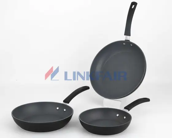 8" 10" 12" Forged Aluminum Frypan Set, Black Non-stick Coating Fry Pan