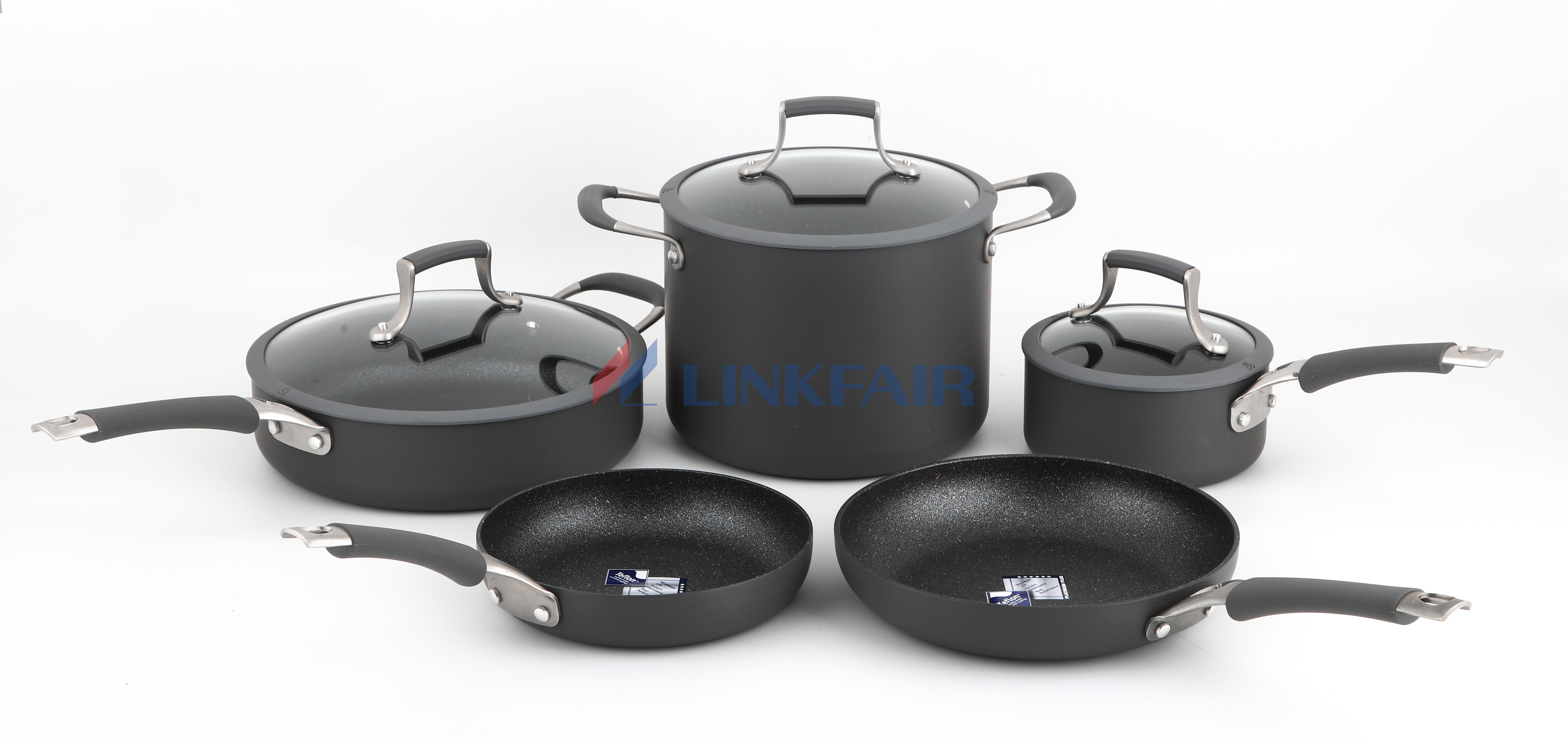 Hard Anodized Cookware Set With Cast Silicone Handle