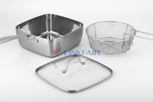 Efficiency Redefined: Tri-Ply Square Multi Pot with Fry Basket Advantages