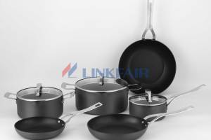 9-Piece Hard-anodized Non-Stick Aluminum Cookware