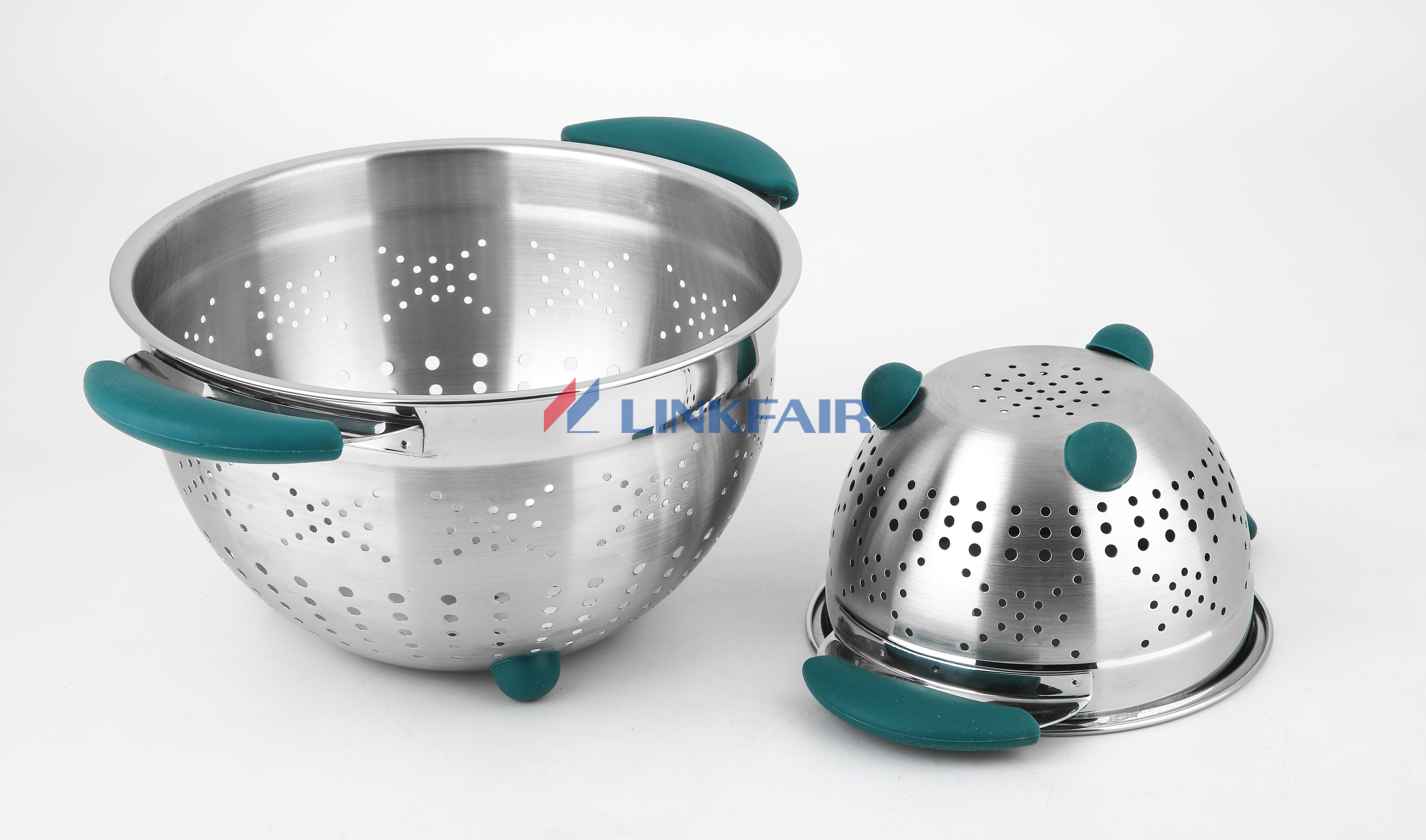 stainless steel colander with easy grip