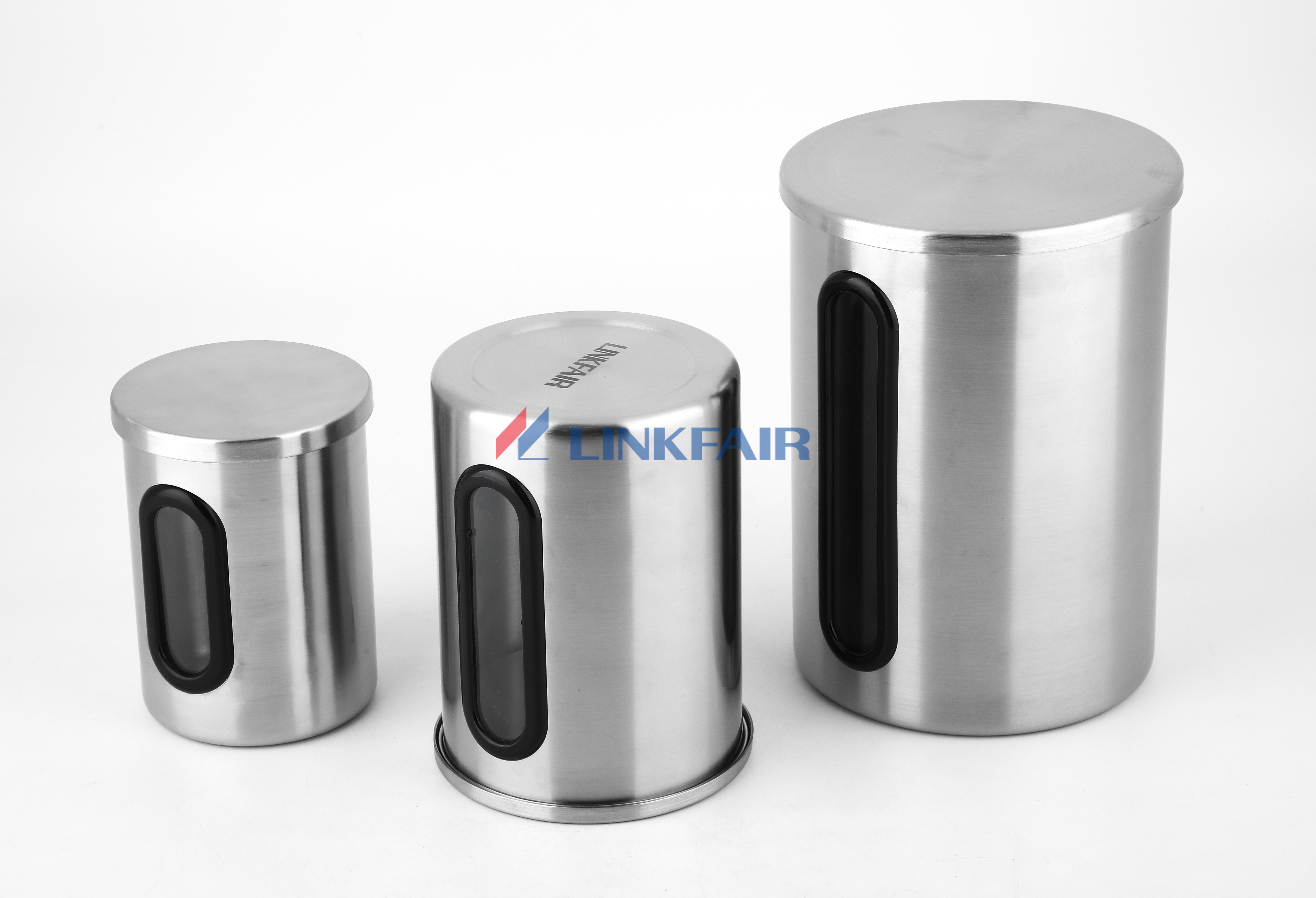 Stainless Steel Canister Set With Transparent PE Window