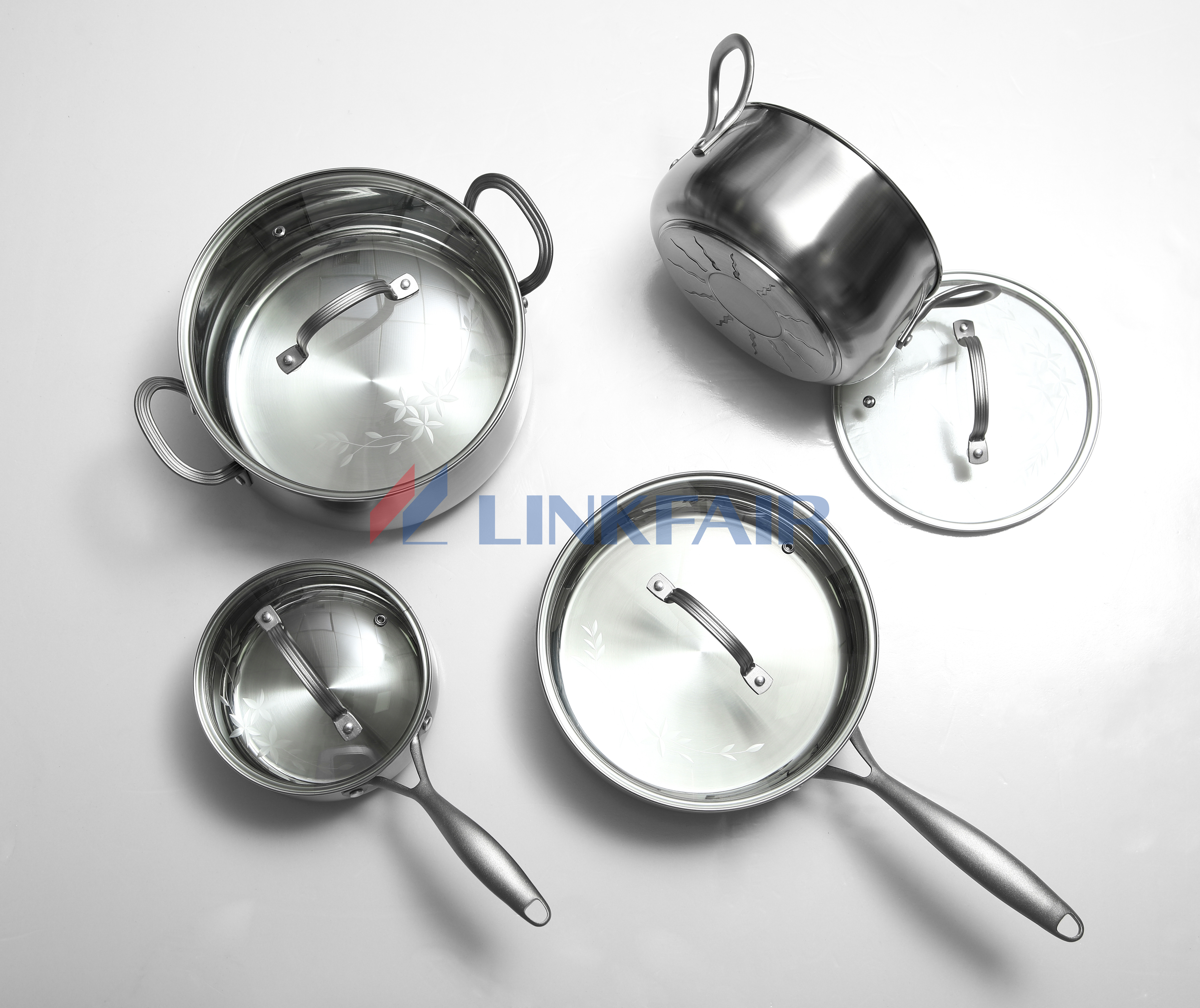 belly-shaped pan and pot set