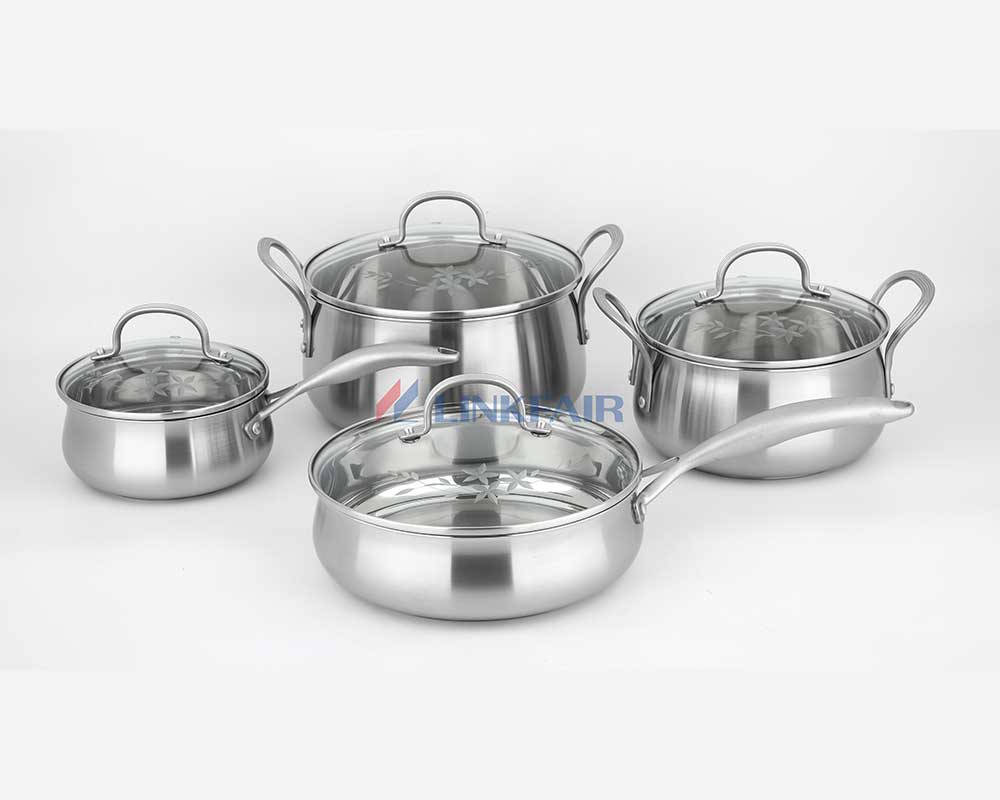 belly-shaped pan and pot set