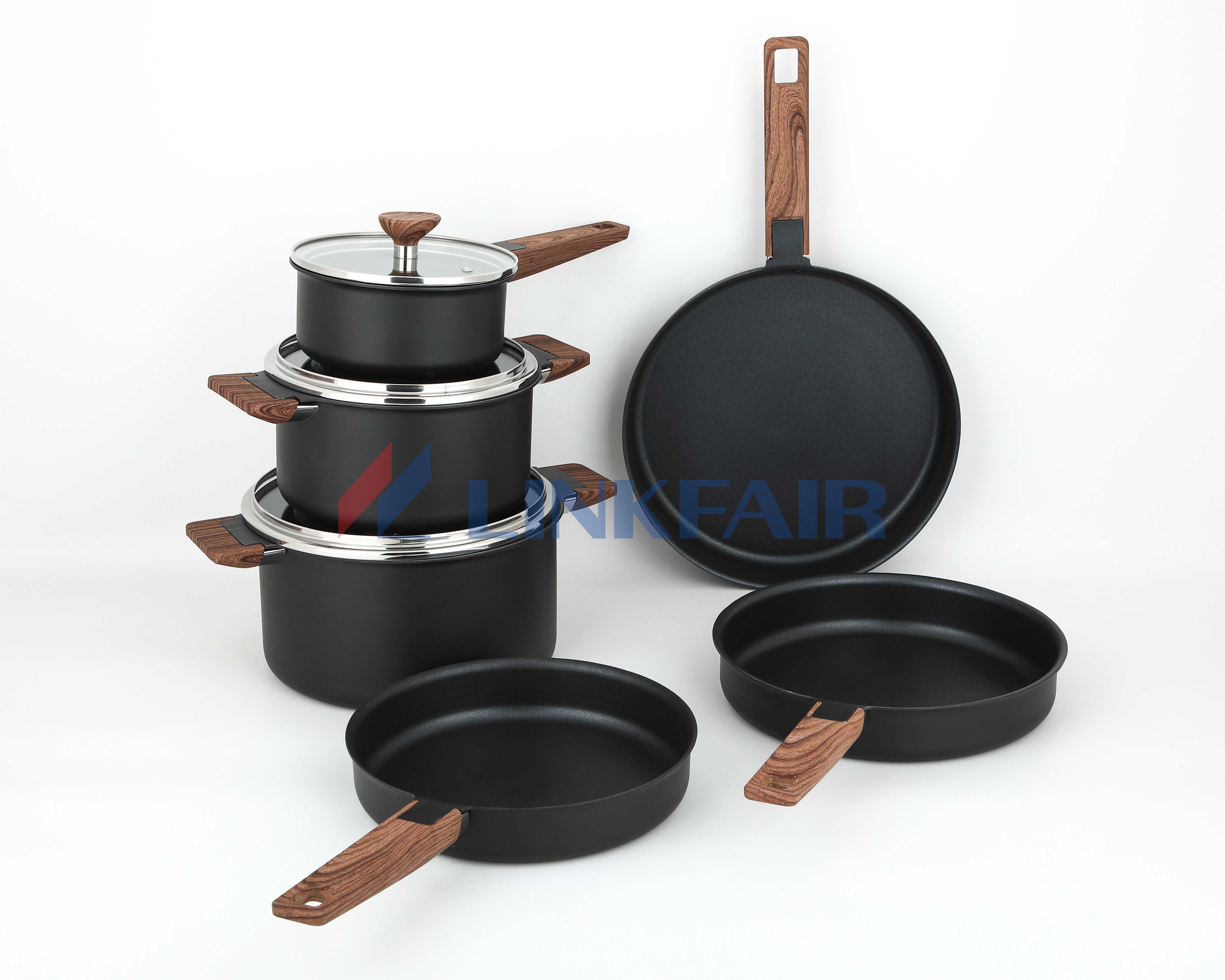 Non Stick Cookware Set with Water Transfer Handle