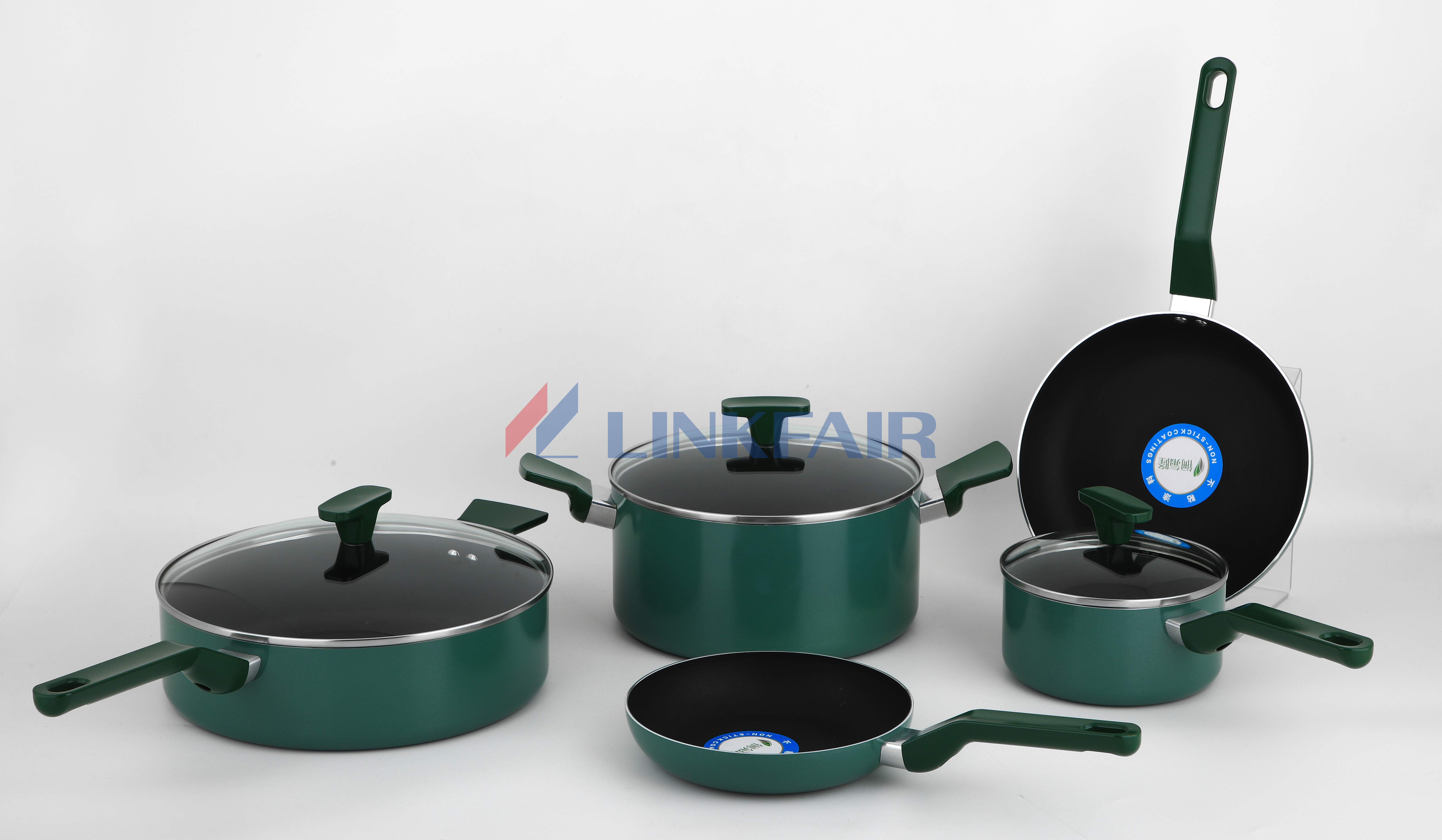 Green Color Non-Stick Cookware Set: Cooking in Harmony with the Environment