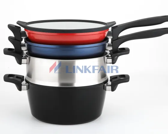 Stackable Cookware set, Non-stick coating Forged Pots and Pans Set