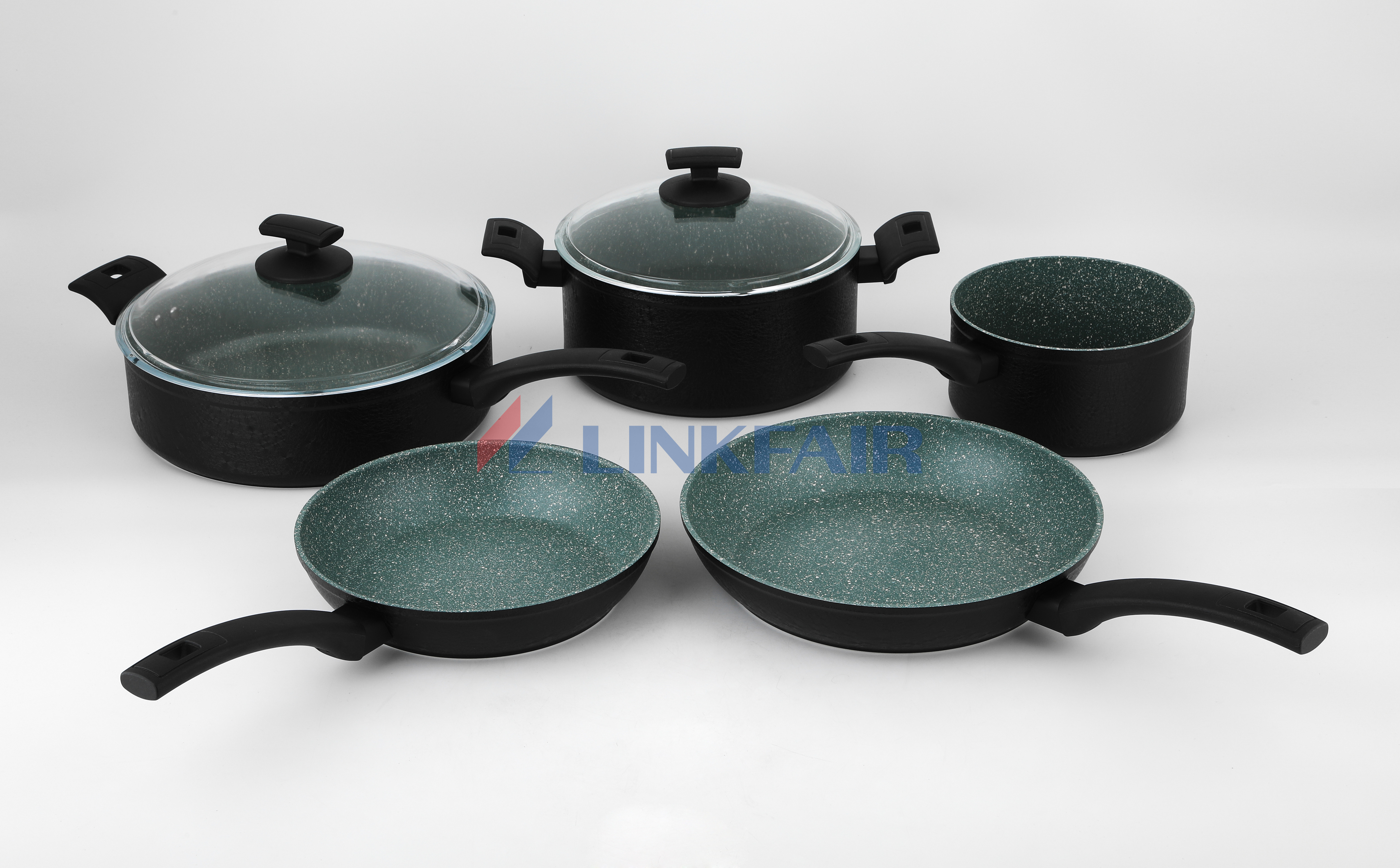 Non-stick Cookware Set With Cast Glass Lid 