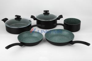 Non-stick Cookware Set With Cast Glass Lid 