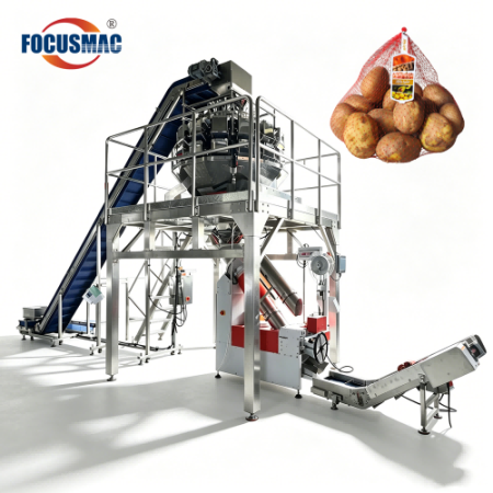 Vegetables Fruits Net Bag Packaging Machine Mesh Bag Packing System for Fresh Food Factory