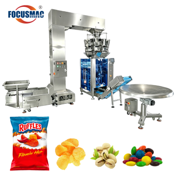 Full Automatic Smart Snacks Packing Machine Sweets Potato Chips Chocolate Beans Packaging Machine