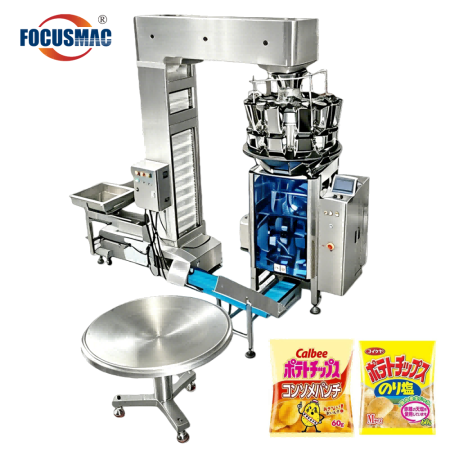 Full Automatic Smart Snacks Packing Machine Sweets Potato Chips Chocolate Beans Packaging Machine