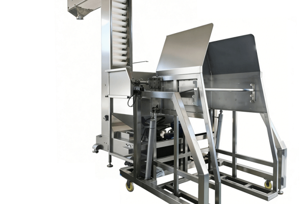 Descargador de carros de nuevo diseño con alimentador elevador de cangilones